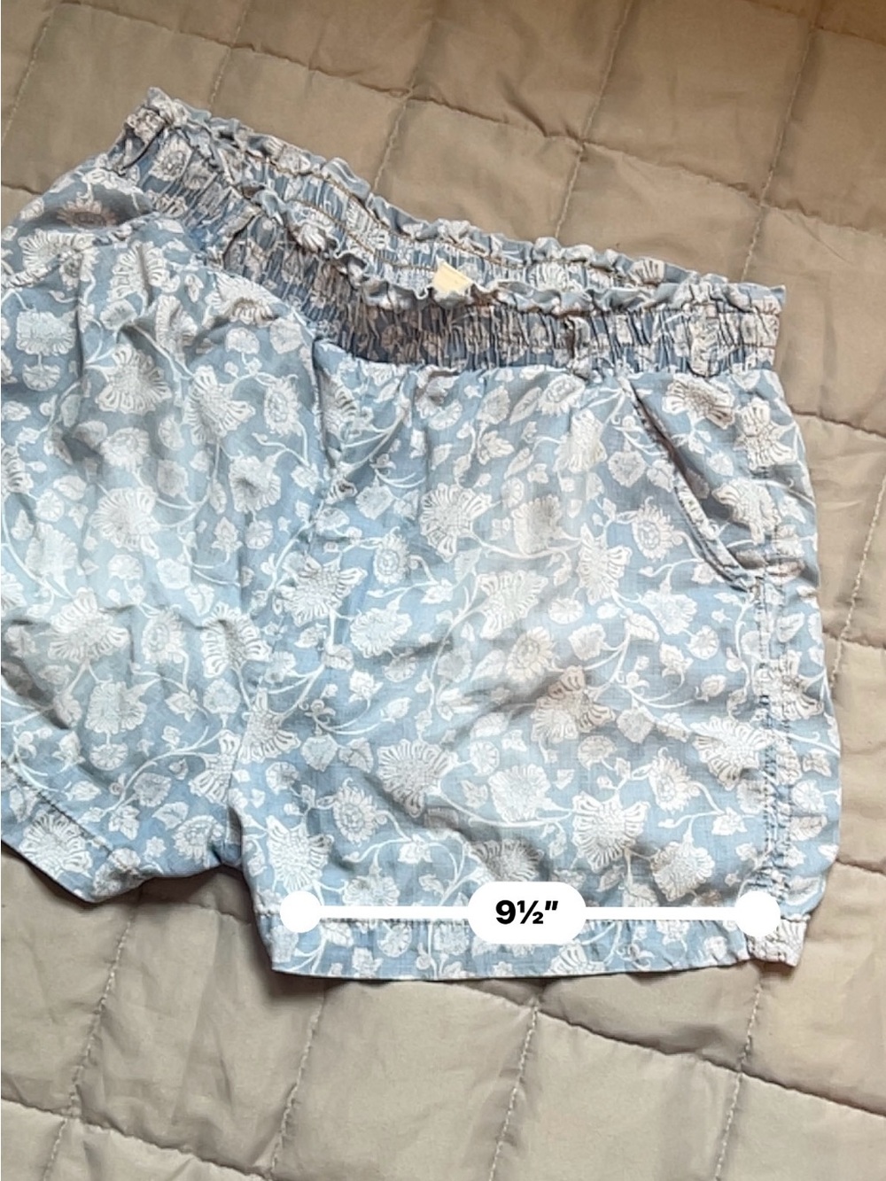 Knox Rose Light Blue Floral Print Athletic Shorts